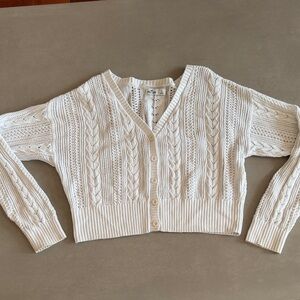 Hollister Cream Cable Knit Cardigan